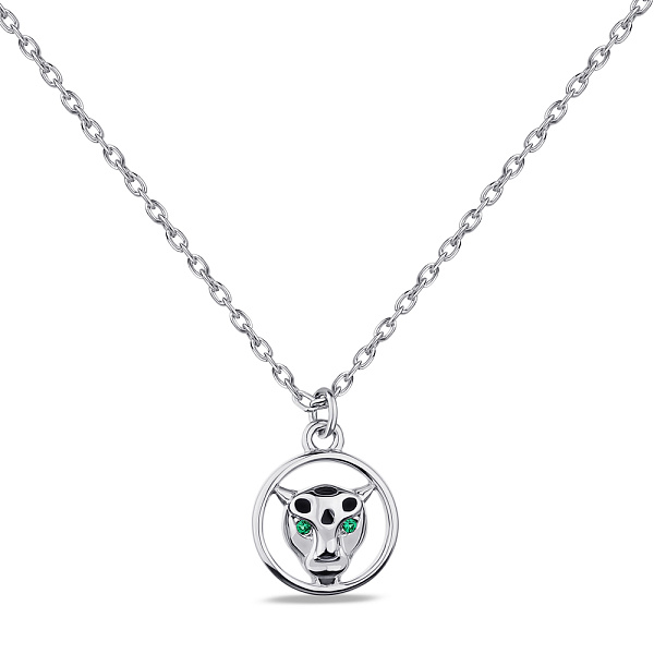 Серебряное колье с эмалью и альпинитами (арт. 7507/1908еч) – изображение 1