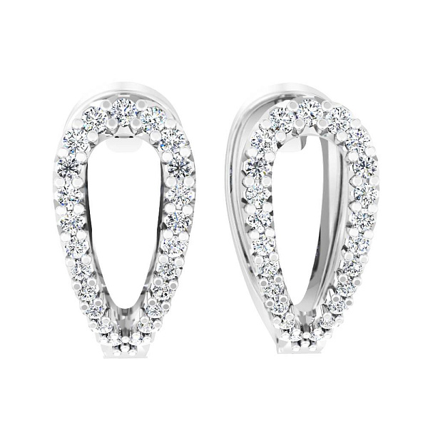 Сережки з білого золота з діамантами (арт. С011390020б) – зображення 1