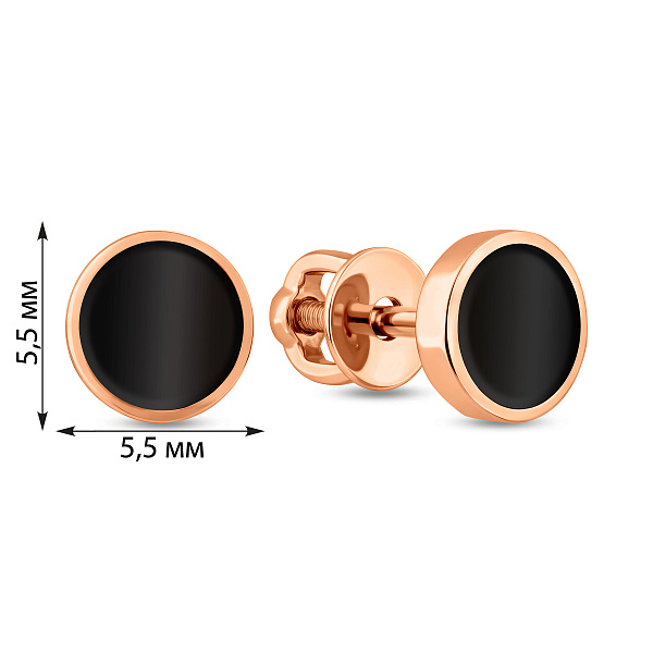 Золотые серьги с эмалью Lu’na (арт. 111274еч) – изображение 5