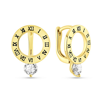 Серьги из серебра с желтым родированием (арт. 7502/9876ж)