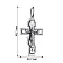 Серебряный нательный крестик с распятием (арт. 7904/3541-ч) – изображение 2