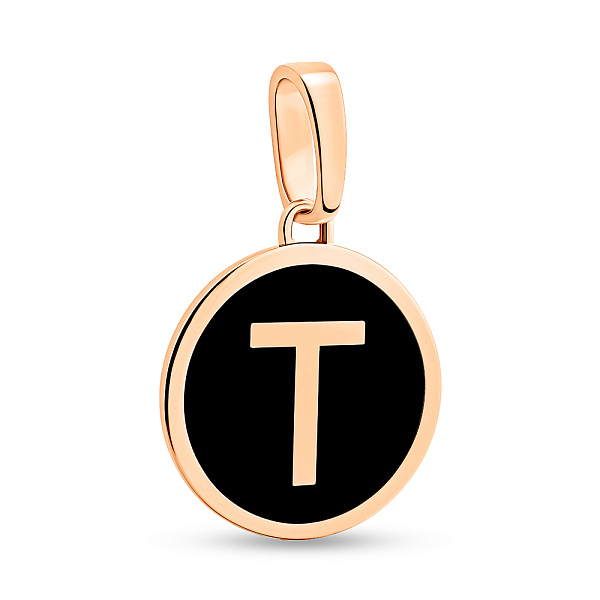 Золотой подвес Буква Т с эмалью (арт. 440995еч) – изображение 1