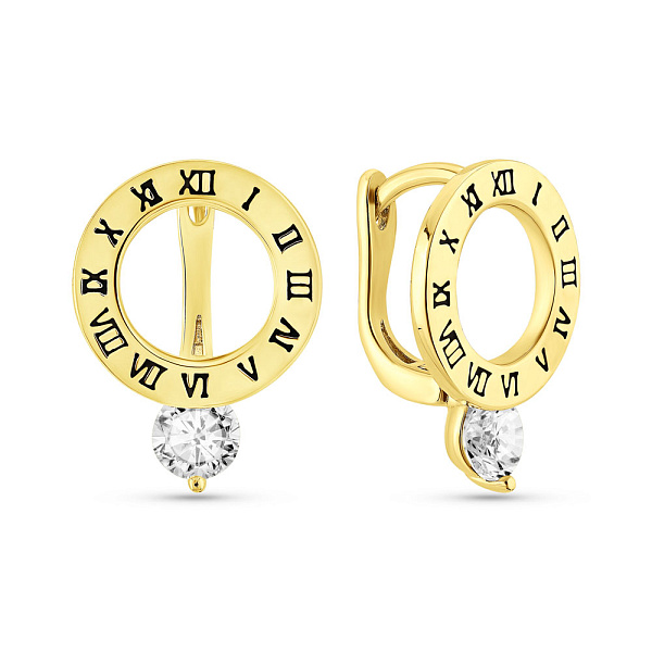 Серьги из серебра с желтым родированием (арт. 7502/9876ж) – изображение 1