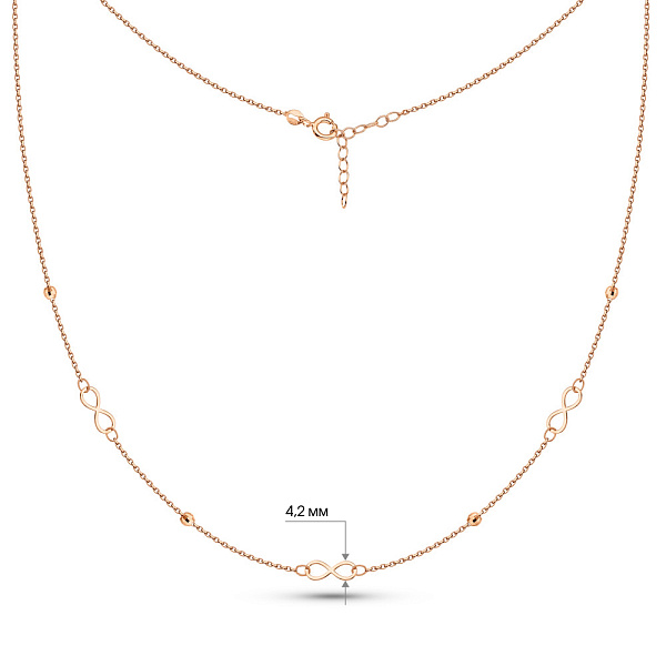 Колье Бесконечность из красного золота (арт. 352766) – изображение 4