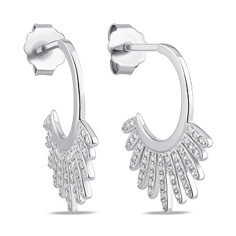 Фото Серебряные серьги с дорожкой фианитов (арт. 7518/7322)