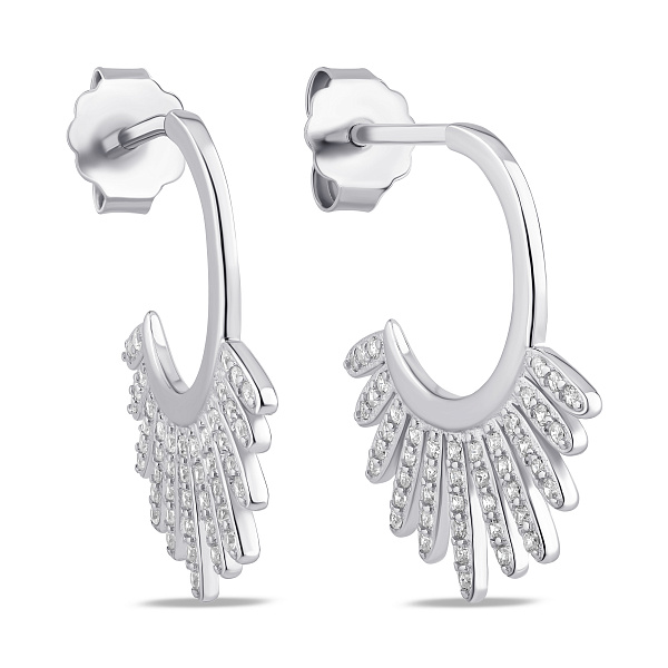 Серебряные серьги с дорожкой фианитов (арт. 7518/7322) – изображение 1