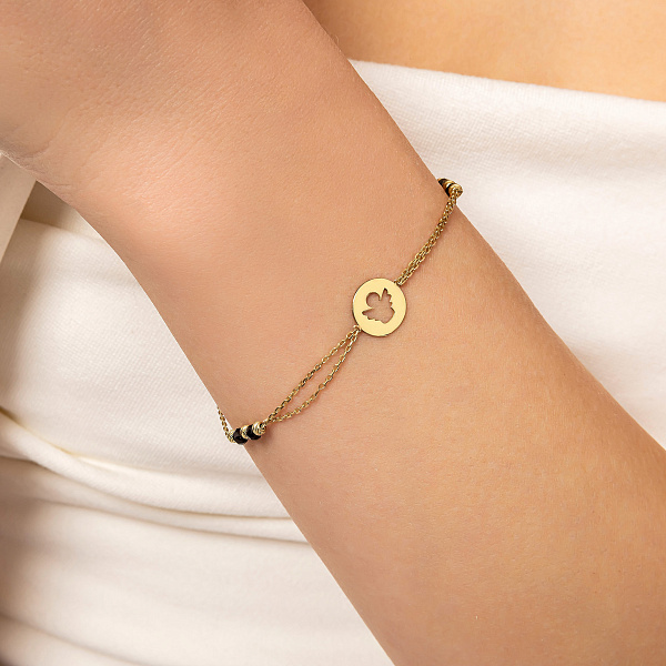 Браслет з жовтого золота з оніксом (арт. 324015жо) – зображення 2