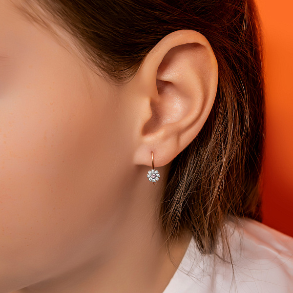 Дитячі золоті сережки з фіанітами (арт. 114201р) – зображення 2