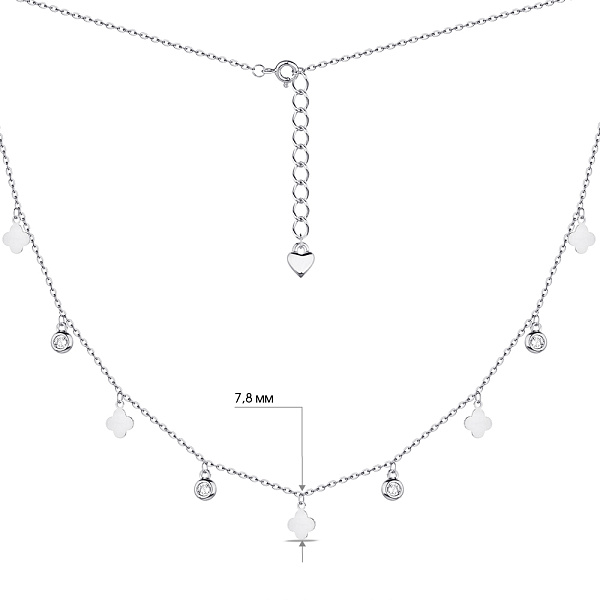 Серебряное колье Клевер с фианитами (арт. 7507/2191) – изображение 3