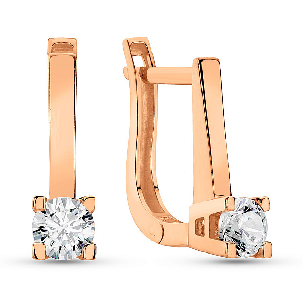 Золотые серьги с фианитами (арт. 109995) – изображение 1