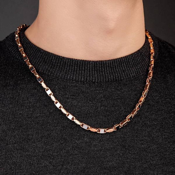 Золотая цепочка с родированием плетения Фантазийное (арт. 352469р) – изображение 4