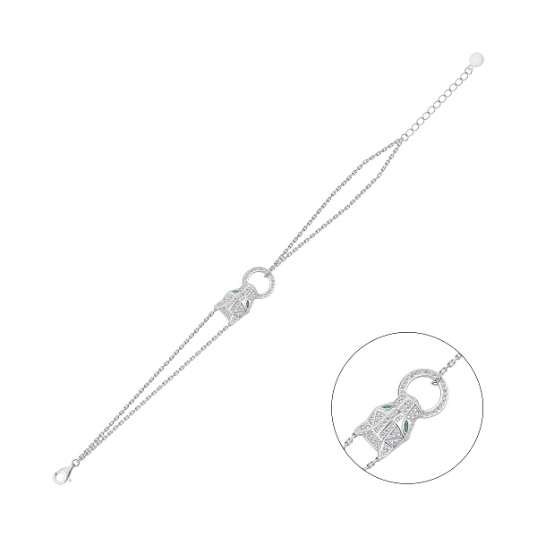 Серебряный браслет с альпинитами (арт. 7509/5176аз) – изображение 1