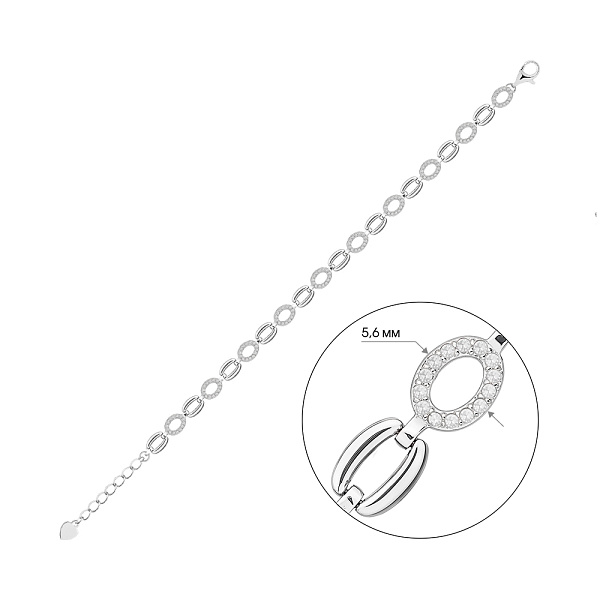 Серебряный браслет с россыпью фианитов (арт. 7509/5128) – изображение 2