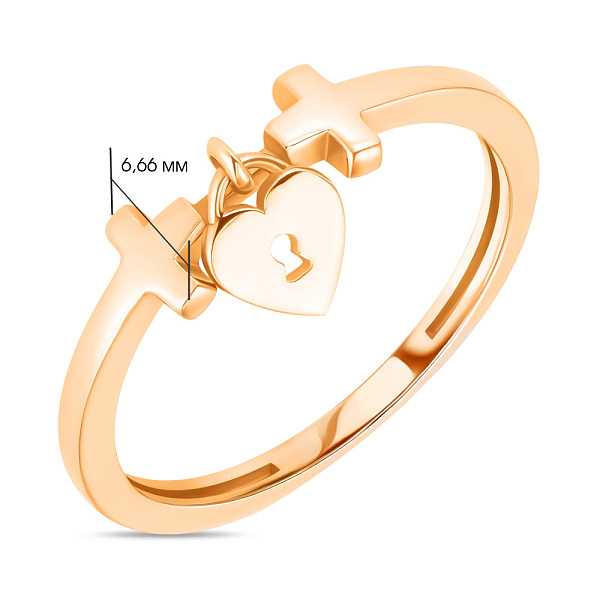 Каблучка золота «Серце» (арт. 154679) – зображення 2