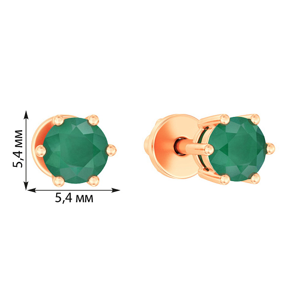 Золотые серьги пусеты с изумрудами (арт. 111093Пи) – изображение 3