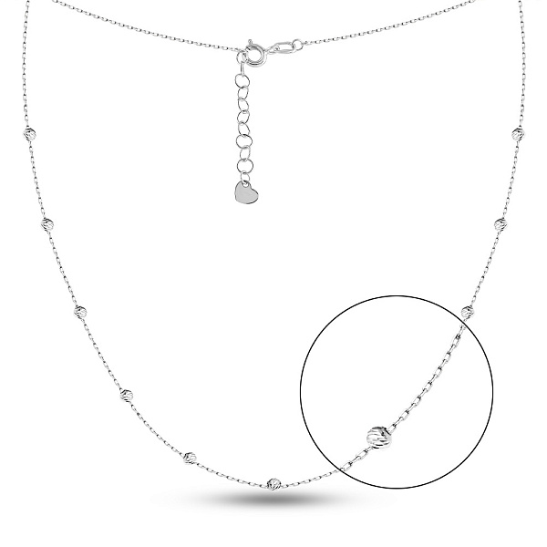 Кольє з білого золота з кульками (арт. 360178б) – зображення 7