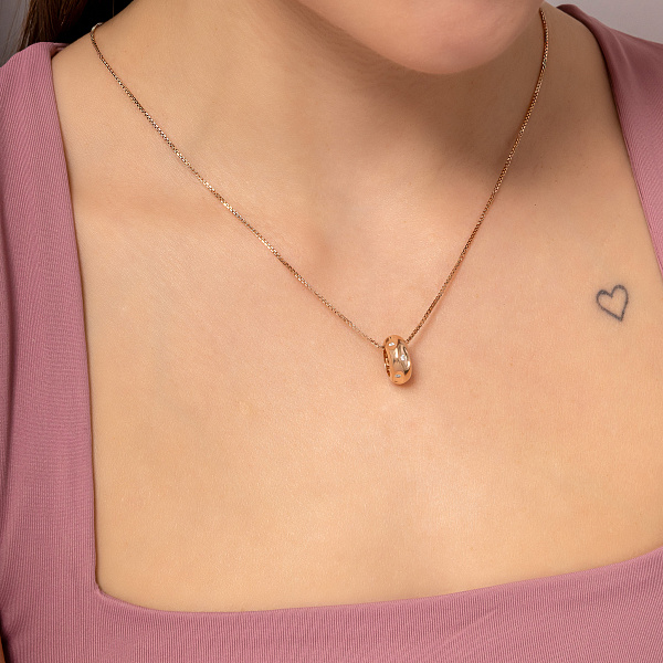 Кулон из красного золота с фианитами (арт. 424772) – изображение 2