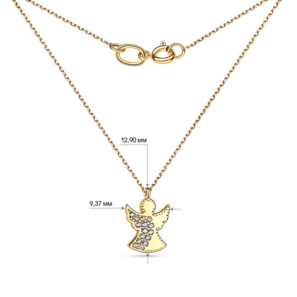 Колье из желтого золота «Ангел» с фианитами (арт. 350888ж) – изображение 3