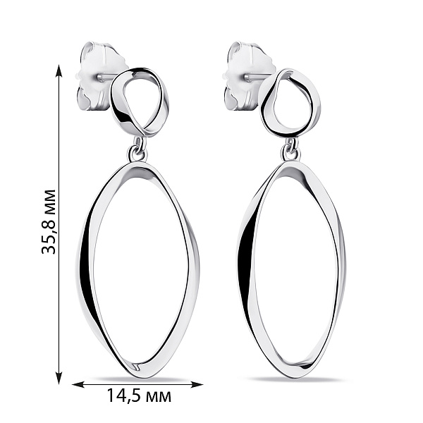 Сережки-підвіски зі срібла (арт. 7518/6669) – зображення 2