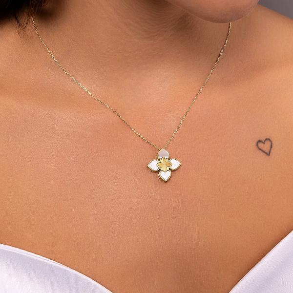 Золоте кольє з перламутром (арт. 352880жп) – зображення 3