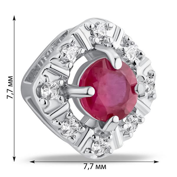 Серебряный кулон с рубином и фианитами (арт. 7503/2187875Р) – изображение 2