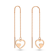 Фото Сережки-протяжки з червоного золота (арт. 1091535)