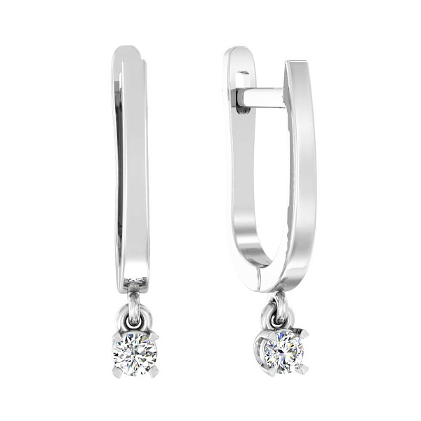 Серьги из белого золота с бриллиантами  (арт. С011499010б) – изображение 1