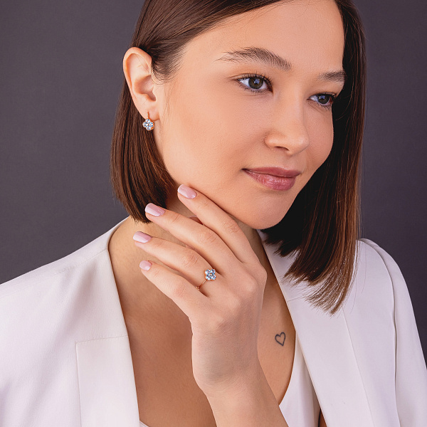 Серьги из красного золота с топазом (арт. 111246Птг) – изображение 5