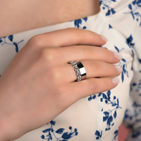 Обручка Американка з білого золота (арт. 239180б) – зображення 3