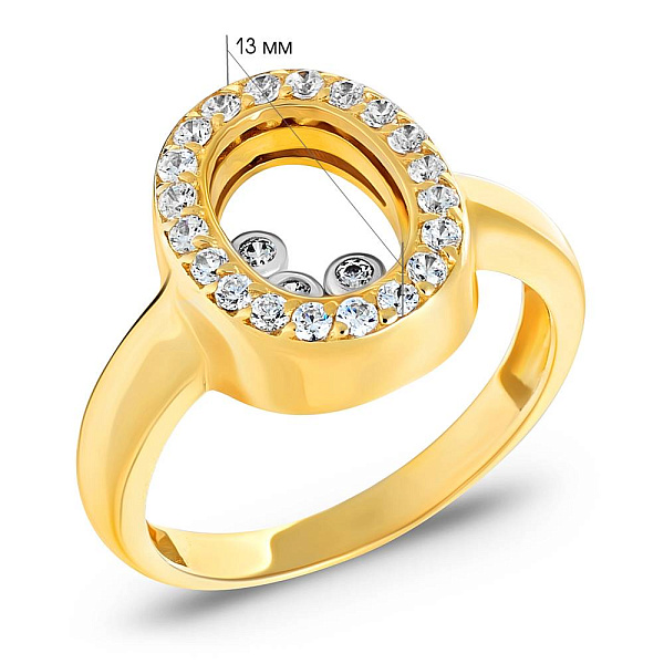 Золотое кольцо с фианитами (арт. 150050/3ж) – изображение 2