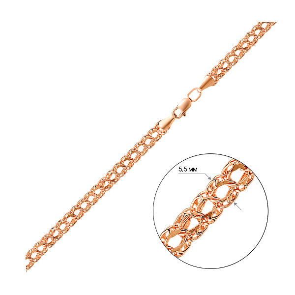 Ланцюжок в плетінні Кардинал з червоного золота (арт. 305612) – зображення 3