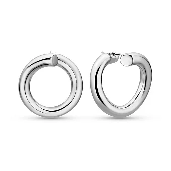 Серьги-кольца из белого золота Francelli без камней (арт. е1091981/30б)