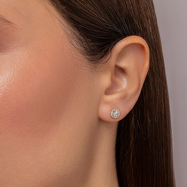 Пусети з червоного золота з діамантами (арт. Т011360010) – зображення 2