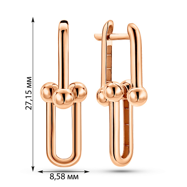Серьги из красного золота (арт. 111493) – изображение 2