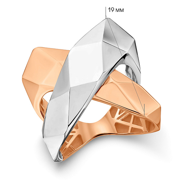 Массивное кольцо из красного и белого золота (арт. 156440кб) – изображение 4
