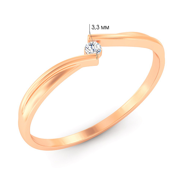 Золота каблучка з діамантом (арт. К011823) – зображення 4
