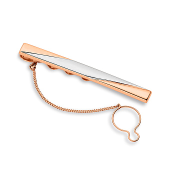 Затискач для краватки з червоного золота з родіюванням (арт. 200001/1р)