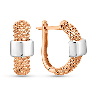 Серьги из красного золота с родированием (арт. 1092014р)