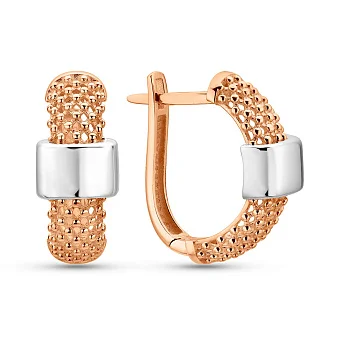 Серьги из красного золота с родированием (арт. 1092014р)