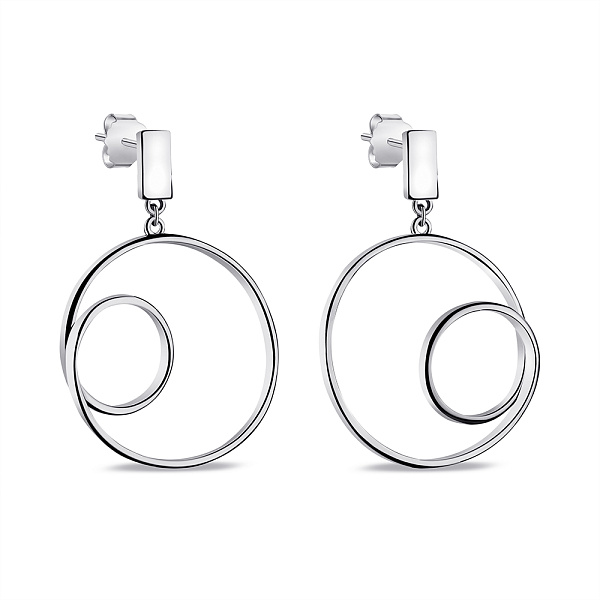 Серьги-пусеты из серебра без камней (арт. 7518/6689) – изображение 1