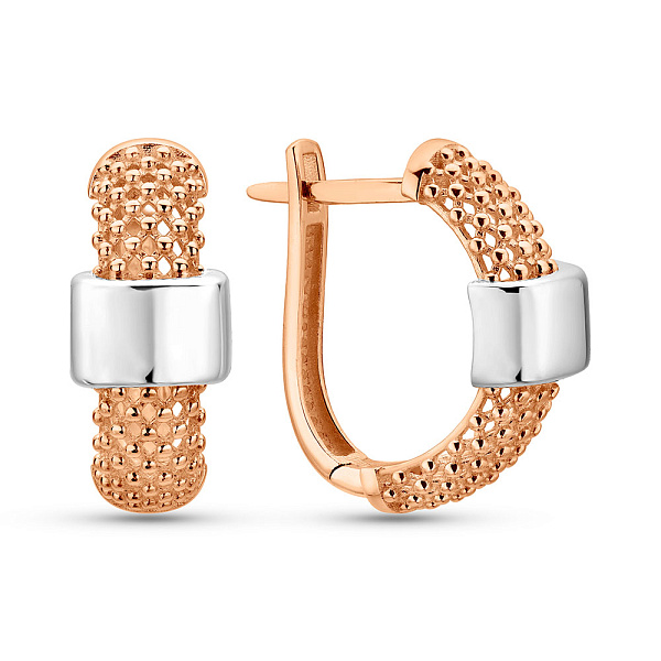 Серьги из красного золота с родированием (арт. 1092014р) – изображение 1