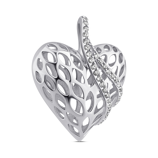 Серебряый кулон Сердце с фианитами (арт. 7503/П2Ф/1095) – изображение 1
