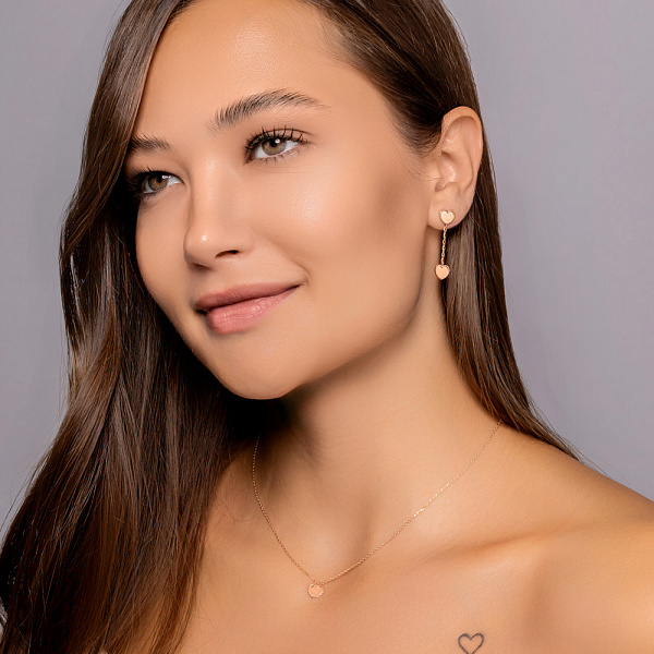 Золотое колье Сердце (арт. 353001) – изображение 5