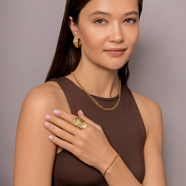 Золота каблучка Francelli з діамантами (арт. К141472070ж) – зображення 9