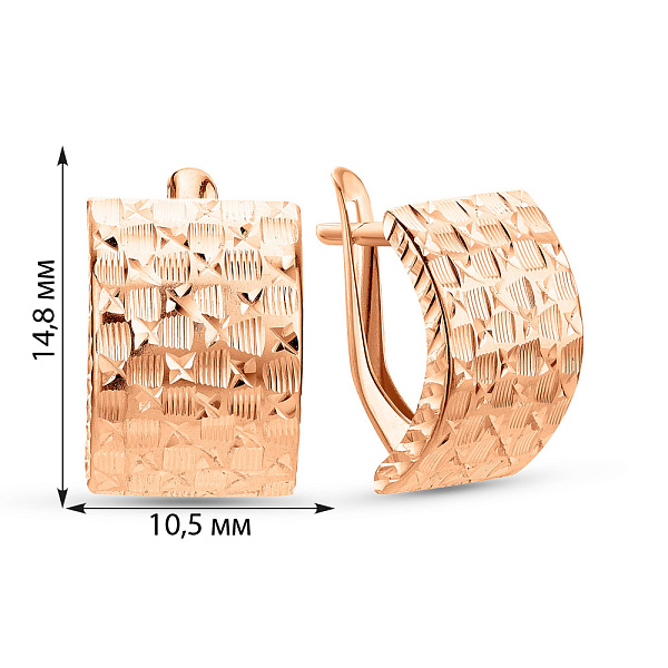 Золотые серьги с алмазной гранью (арт. 121408) – изображение 2