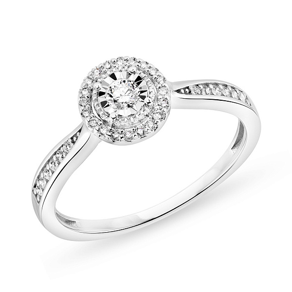 Каблучка з білого золота з діамантами (арт. К011244020б) – зображення 1