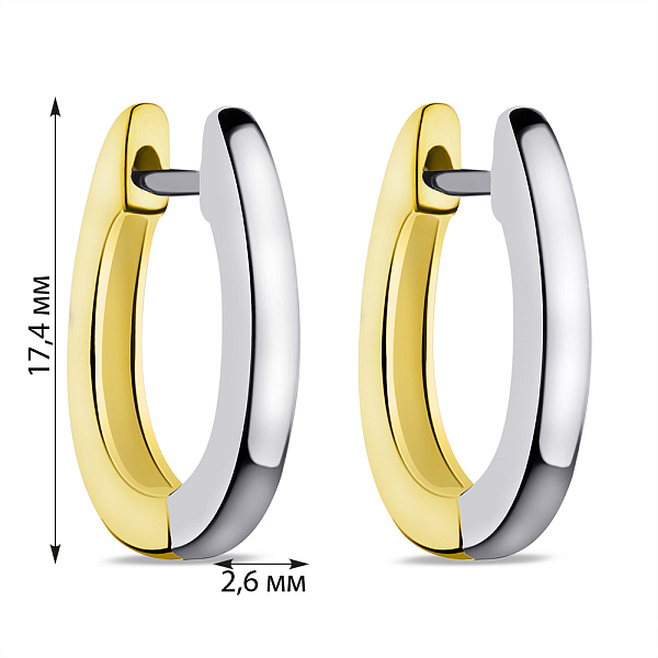 Сережки зі срібла з родіюванням (арт. 7502/9807/15бж) – зображення 2