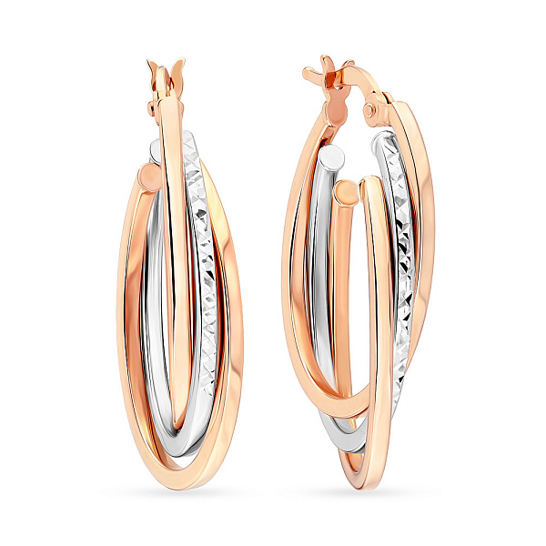 Серьги из красного и белого золота (арт. 105443/25кб) – изображение 1