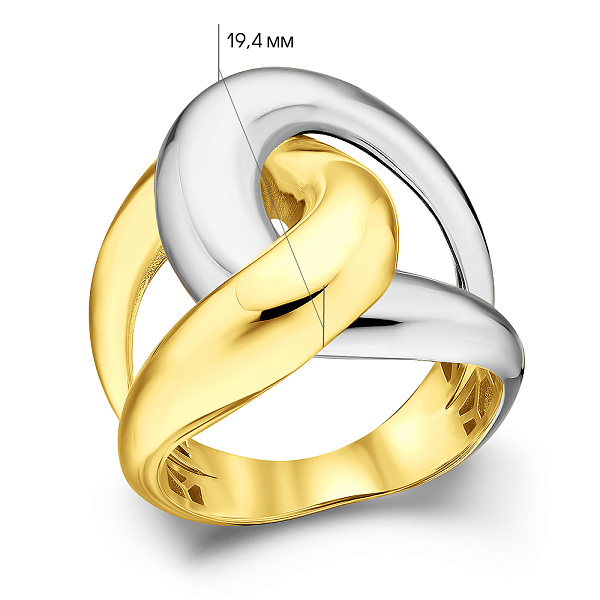Кольцо из желтого и белого золота Francelli (арт. 155814жб) – изображение 4