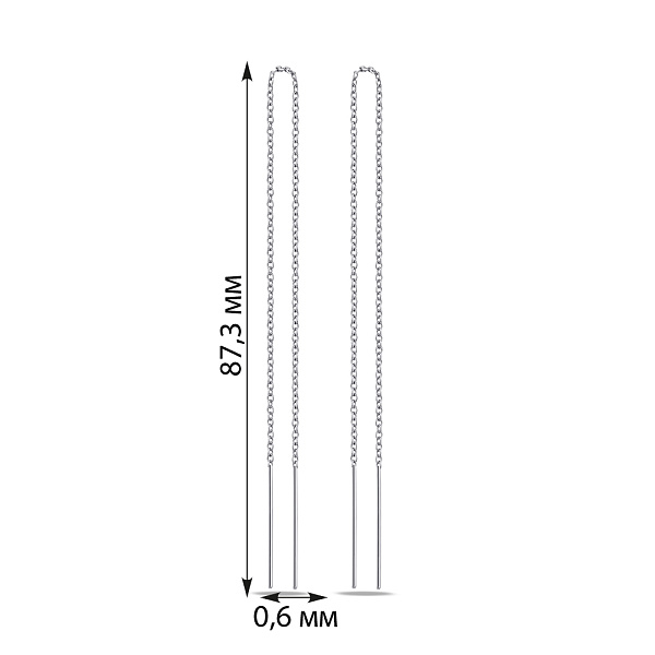 Сережки-протяжки зі срібла (арт. 7502/9180) – зображення 2